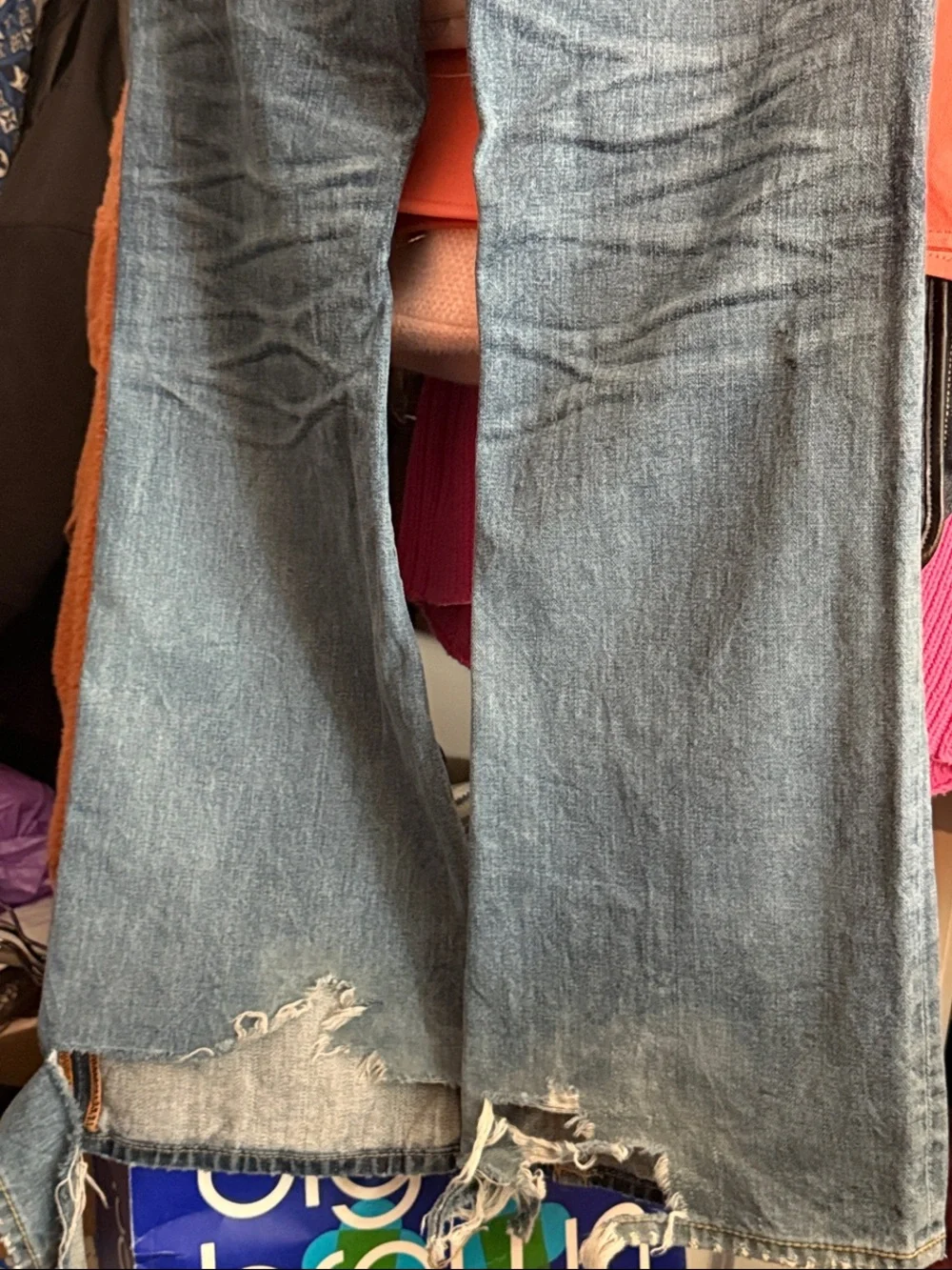 True Religion Light Blue Embroidered Back Pocket Jeans